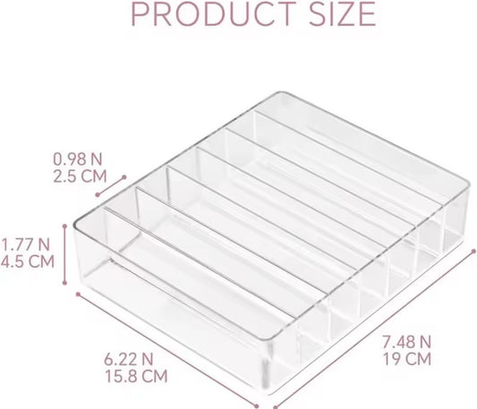 7-Grid Acrylic Makeup Organizer – Lipstick & Eyeshadow Storage