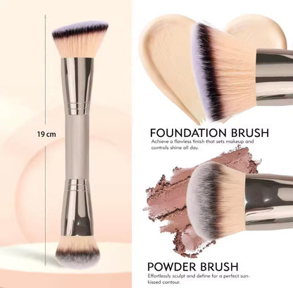 Professional Dual-Ended Makeup Brush – Foundation, Blush, Contour & Concealer