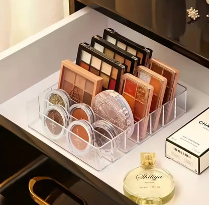 7-Grid Acrylic Makeup Organizer – Lipstick & Eyeshadow Storage