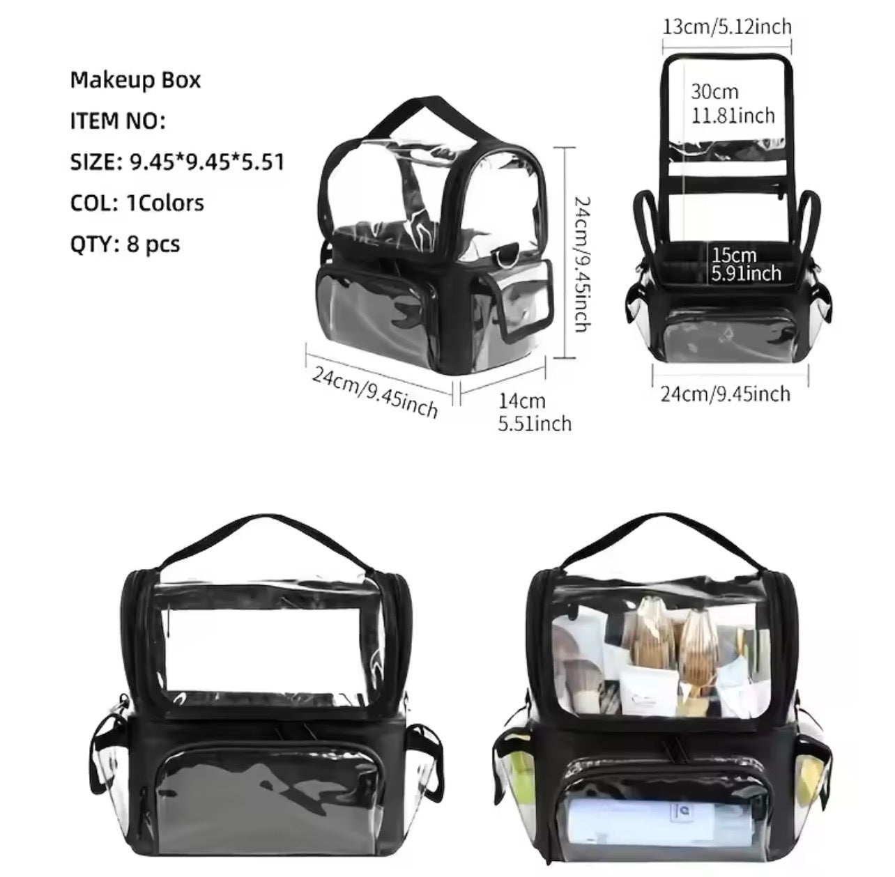 Makeup Brush Holder Backpack – Clear Waterproof Cosmetic Organizer