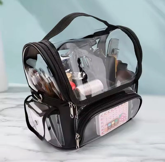 Makeup Brush Holder Backpack – Clear Waterproof Cosmetic Organizer