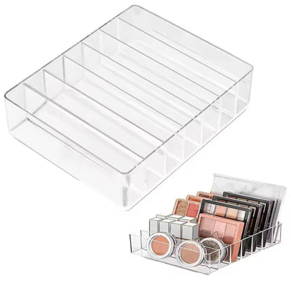 7-Grid Acrylic Makeup Organizer – Lipstick & Eyeshadow Storage