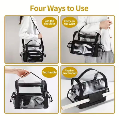 Makeup Brush Holder Backpack – Clear Waterproof Cosmetic Organizer