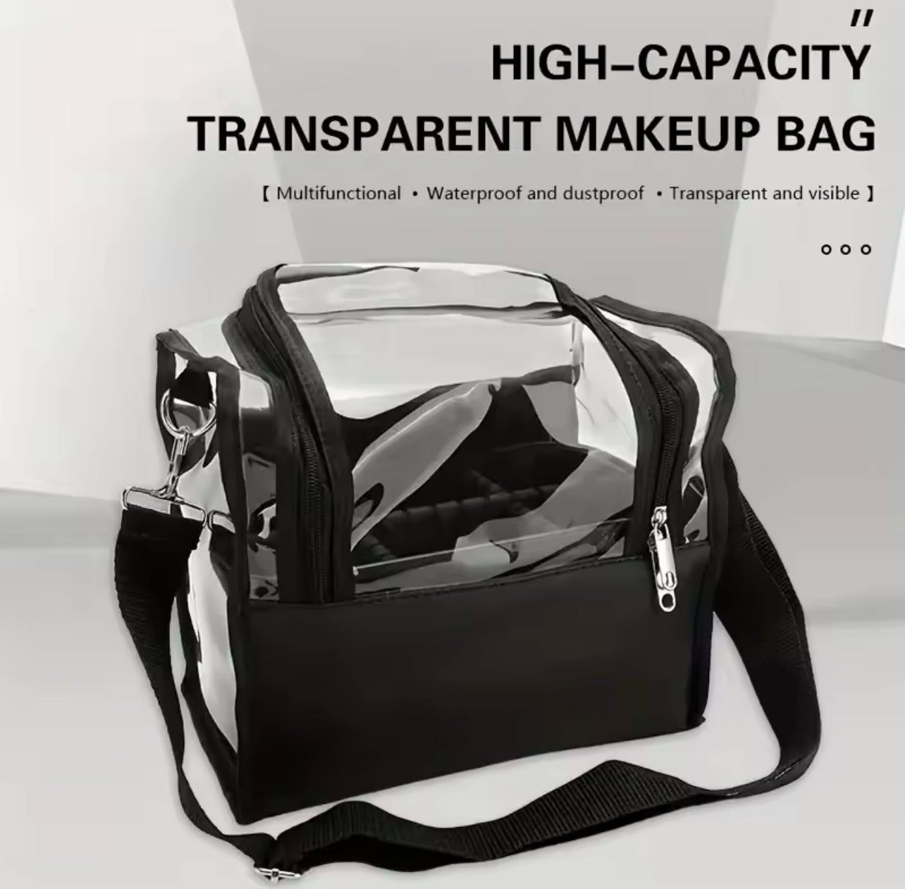 Makeup Brush Holder Backpack – Clear Waterproof Cosmetic Organizer