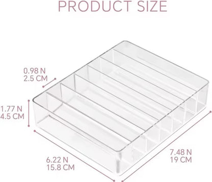 7-Grid Acrylic Makeup Organizer – Lipstick & Eyeshadow Storage
