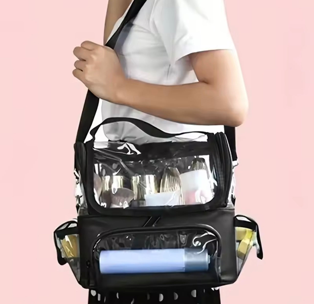 Makeup Brush Holder Backpack – Clear Waterproof Cosmetic Organizer