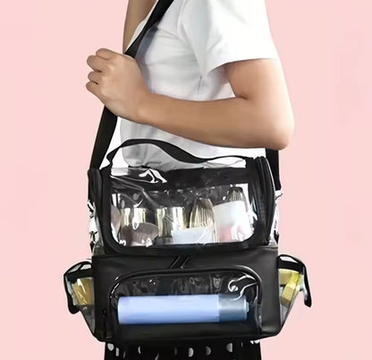 Makeup Brush Holder Backpack – Clear Waterproof Cosmetic Organizer